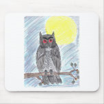Evil Black Owl Mousepads