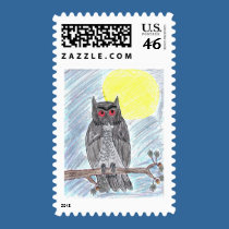 Evil Black Owl postage