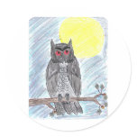 Evil Black Owl Stickers
