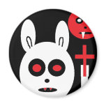 evil bunny refrigerator magnet