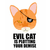 Evil Cat is Plotting Your Demise t-shirts by QueenHare Evil Cat is Plotting Your Demise t-shirts