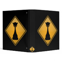 Evil Cat Warning Sign Binders