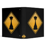 Evil Cat Warning Sign Binders