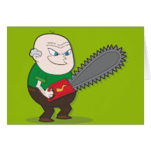 Evil Chainsaw man Greeting Cards