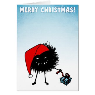Evil Christmas Bug With Present Cards