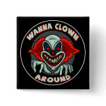 Evil Clown Biker T shirts Gifts buttons