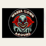 Evil Clown Biker T shirts Gifts Greeting Cards