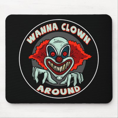 Evil Clown Biker T shirts Gifts Mouse Pad by sagart1952 evil clown