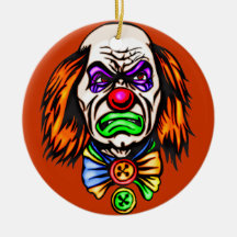 Evil Clown Face Christmas Ornament