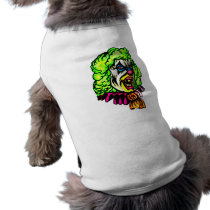 Evil Clown In Curled Wig Doggie Tee