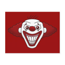 Evil Clown Postcard by psychoclowns Evil Clown Postcard