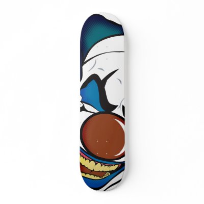 Evil Clown Skate Deck by echesketch