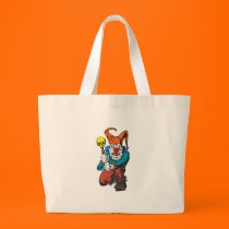 evil clown with skull bags