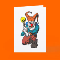 evil clown with skull cards