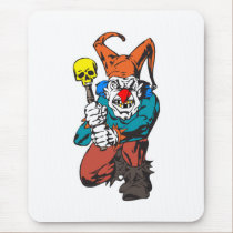 evil clown with skull mousepads