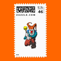 evil clown with skull stamps