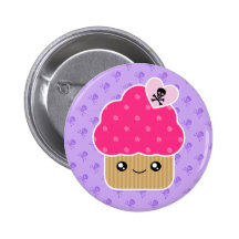 Evil Cute Cupcake Of Death Kawaii Button Badge