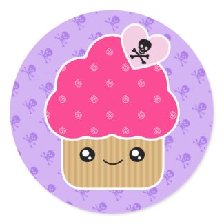 Evil Cute Kawaii Cupcake Of Death Stickers sticker