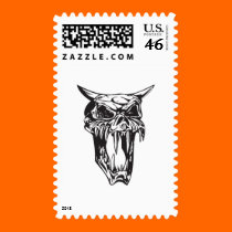 evil demon skull postage