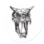 evil demon skull stickers