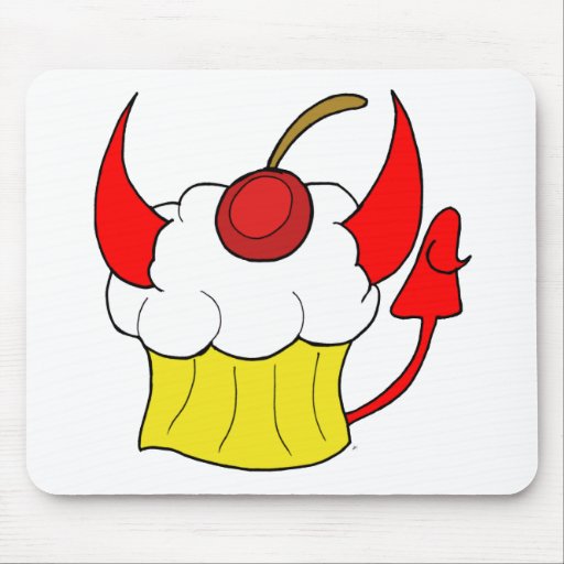 Evil Devil Vanilla Cupcake Mouse Pad Zazzle
