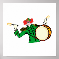Evil Drummer Clown Poster