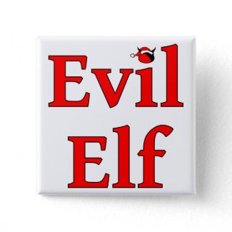 Evil Elf Square Holiday button