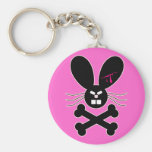Evil Emo Bunny Crossbones Key Chains