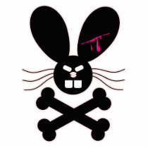 Evil Emo Bunny Crossbones Photo Sculptures