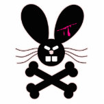 Evil Emo Bunny Crossbones Photo Sculptures