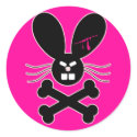 Evil Emo Bunny Crossbones stickers