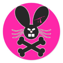 Evil Emo Bunny Crossbones stickers by doonidesigns Evil Emo Bunny Crossbones stickers