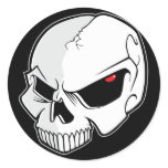 Evil Eye Skull Round Stickers
