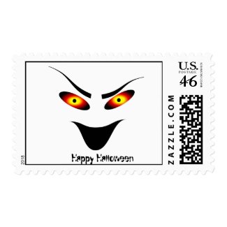 Evil Face, Happy Halloween stamp
