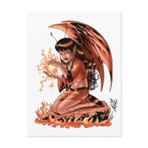Evil Fairy doing Magic by Al Rio postcards