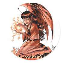 Evil Fairy doing Magic by Al Rio stickers by AlRioArt Evil Fairy doing Magic by Al Rio stickers