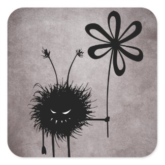Evil Flower Bug Vintage Sticker