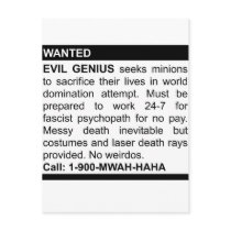 Evil Genius Ad Post Card
