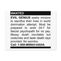 Evil Genius Ad postcards