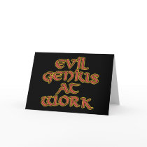 Evil Genius At Work Greeting Cards