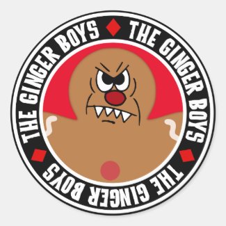 Evil Gingerbread Man Cookie Round Stickers