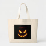 Evil grinning Halloween Pumpkin Face Canvas Bag