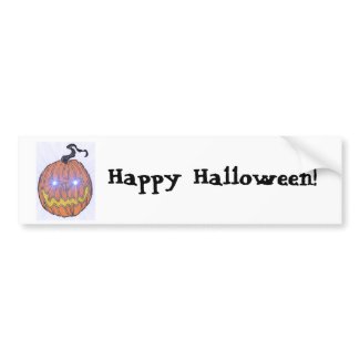 Evil Halloween Pumpkin Art bumpersticker