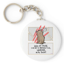Evil Hamster! Round Keychain keychains
