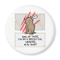 Evil Hamster! Round Magnet magnets