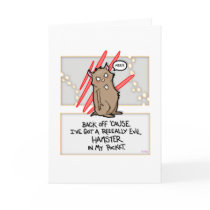 Evil Hamster! Vertical Greeting Card cards