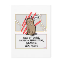 Evil Hamster! Vertical Postcard postcards