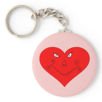 Evil Heart Face Keychains