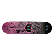 Evil Heart, Skulls, Pitchforks Skateboard (Pink) skateboards