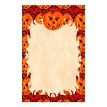 Evil Jack-O-Lantern Flame Stationery